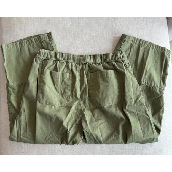Pact Daily Twill Cropped Pant Organic Cotton Olive Army Green Size XL - Picture 6 of 8